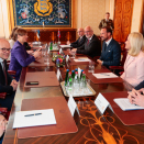 Norsk og estisk delegasjon møtes til samtaler. Foto: Lise Åserud, NTB scanpix